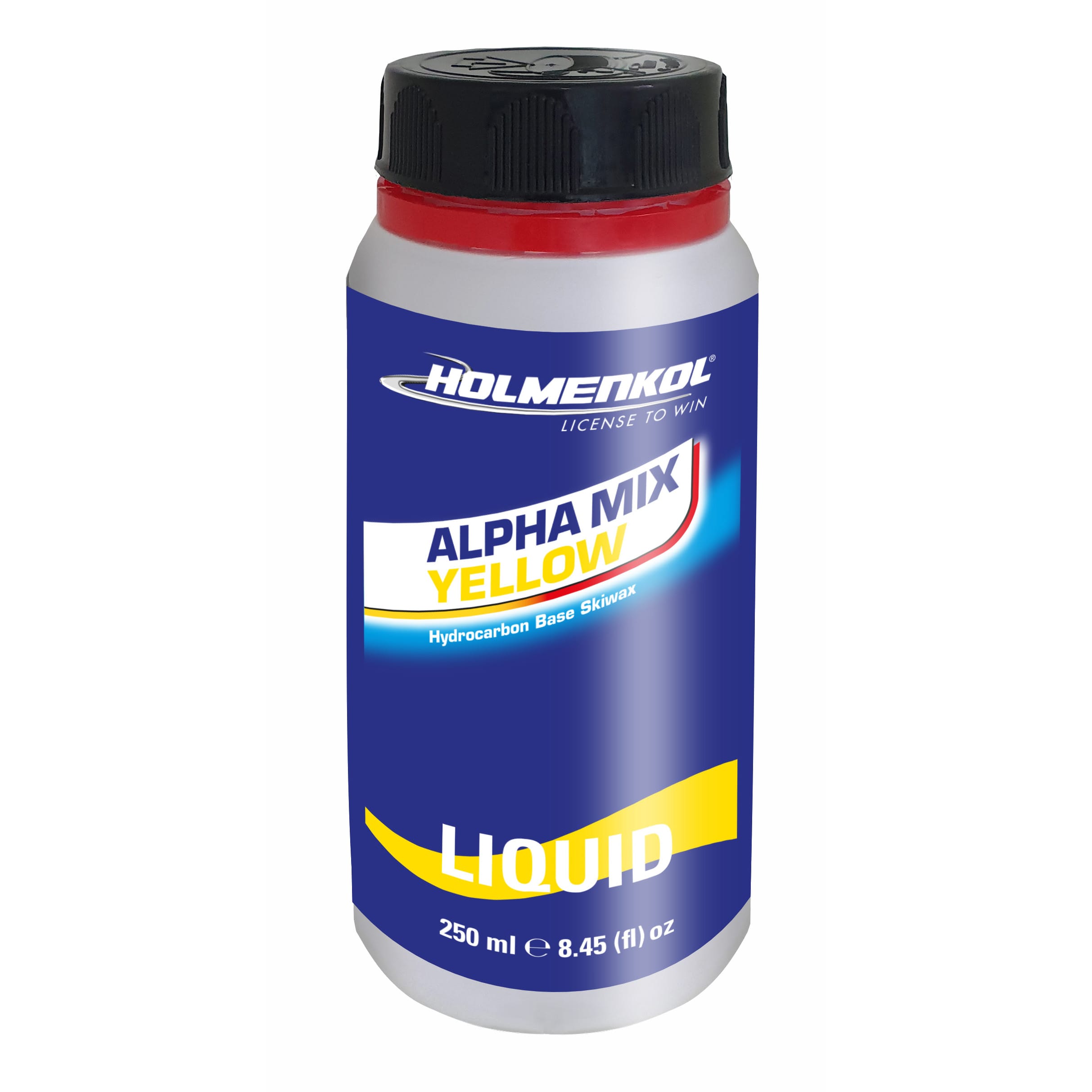 Holmenkol AlphaMix Yellow Liquid, ski wax warm, snowboard wax warm, vloeibare ski wax, vloeibare snowboard wax, Holmenkol vloeibare wax kopen, wax zonder strijkijzer, fluorvrije ski wax, fluorvrije snowboard wax, Holmenkol AlphaMix kopen, ski onderhoud wax, snowboard onderhoud wax, Holmenkol Liquid Wax 250ml.